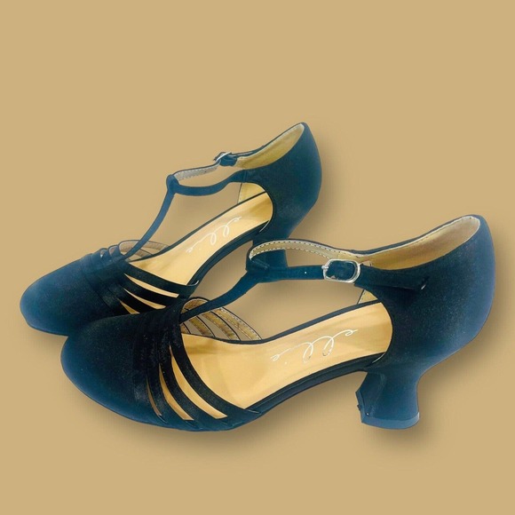 Ellie Shoes Shoes - Women's Black Dress Pump Satin Size 7 Heeled Sandals Ellie Shoes 254 Lucille